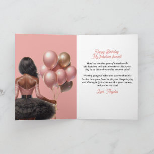 Tarjeta de cumpleaños para mujer negra glamurosa r