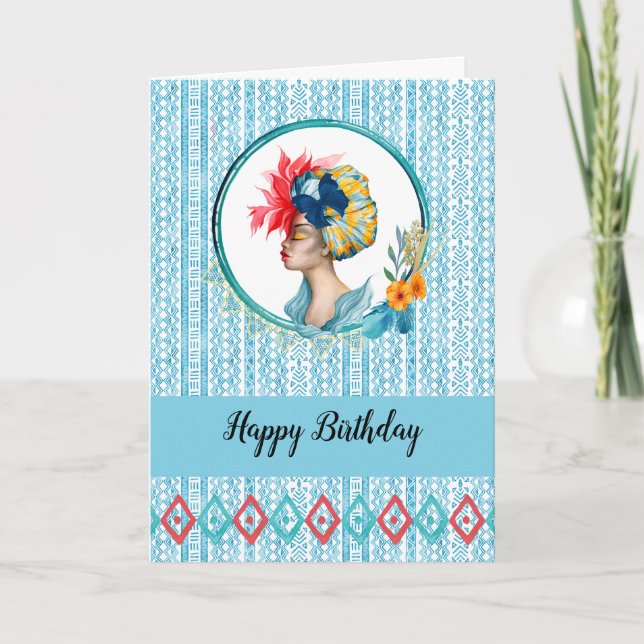 Tarjeta de cumpleaños para mujeres africanas (Anverso)
