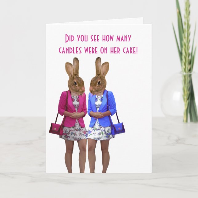 Tarjeta de cumpleaños para mujeres con animales di (Anverso)