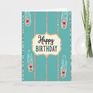Tarjeta de cumpleaños para nadar con alegría