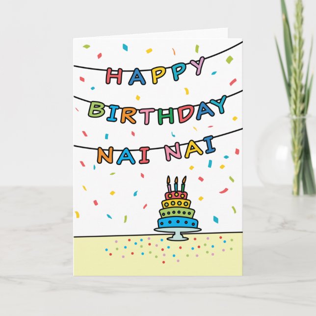 Tarjeta de cumpleaños para Nai Nai (Anverso)