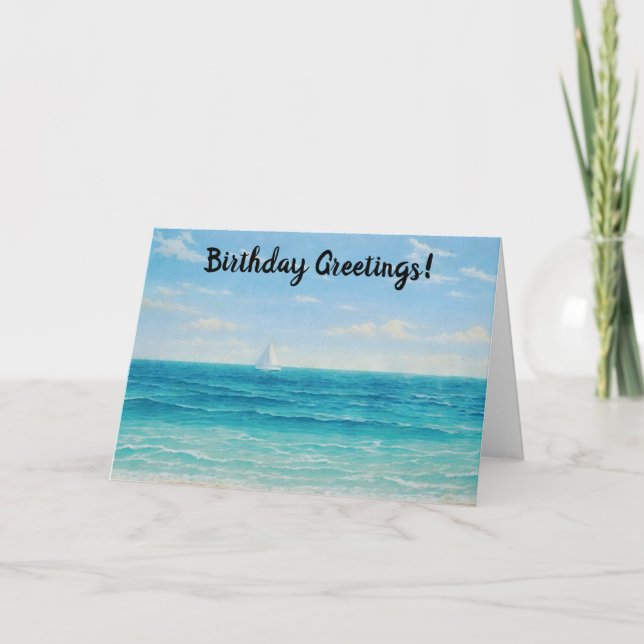 Tarjeta de cumpleaños para navegar por el mar (Anverso)
