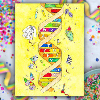 Tarjeta de cumpleaños para nerds de la ciencia
