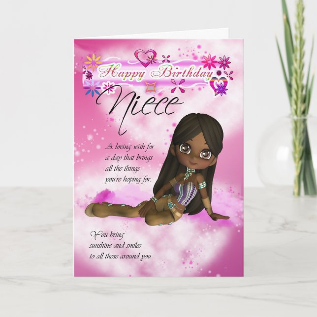 Tarjeta de cumpleaños para Niece, Moonies Cutie Pi (Anverso)