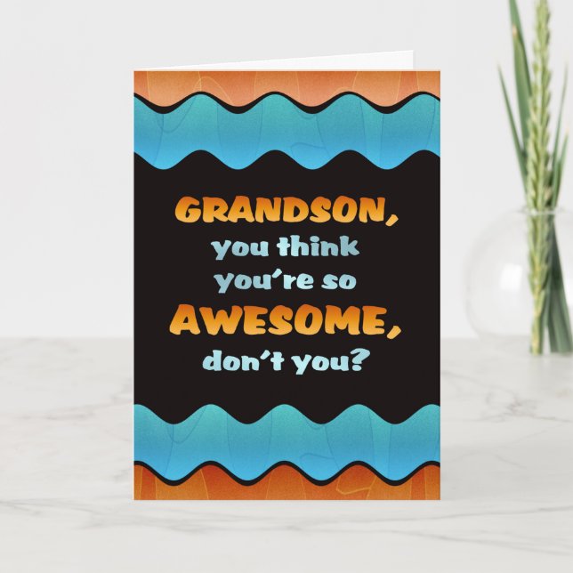 Tarjeta de cumpleaños para nietos/abuelito increíb (Anverso)