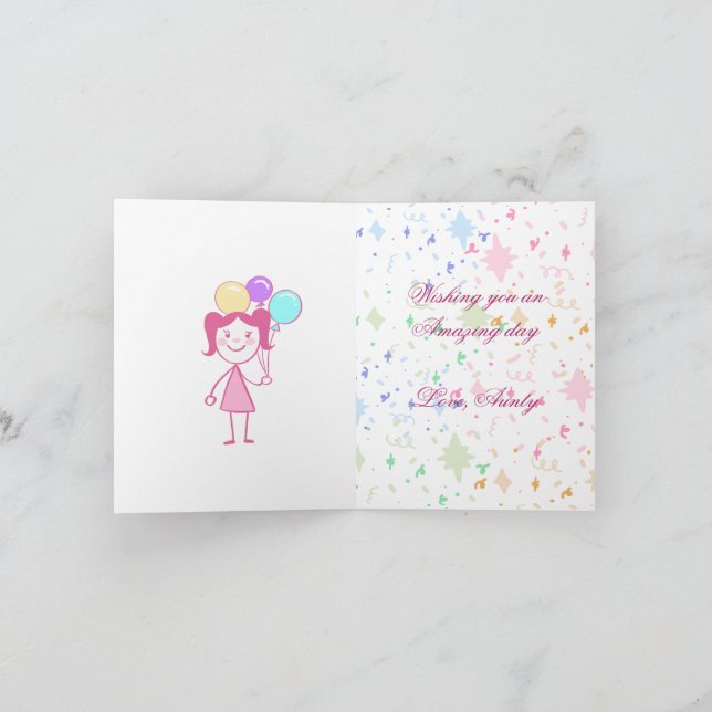 Tarjeta de cumpleaños para niña (Interior)