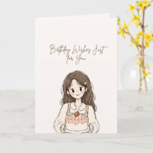 Tarjeta de cumpleaños para niña adorable
