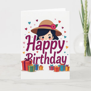 Tarjeta de cumpleaños para niña caprichosa
