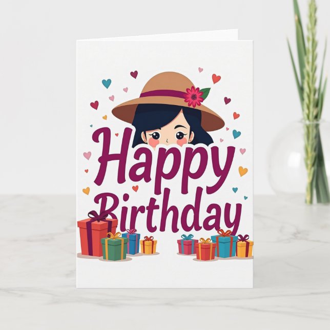 Tarjeta de cumpleaños para niña caprichosa (Anverso)