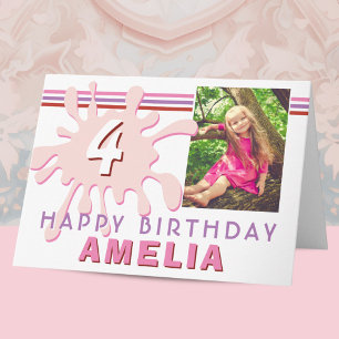 Tarjeta de cumpleaños para niña con 3 fotos de sal