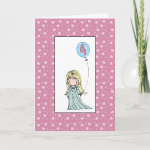Tarjeta de cumpleaños para niña de cuatro años