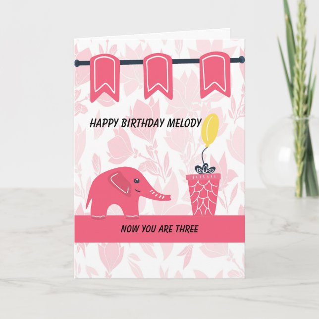 Tarjeta de cumpleaños para niña pequeña (Anverso)