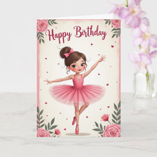 Tarjeta de cumpleaños para niñas bailarinas