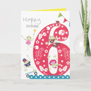 Tarjeta de cumpleaños para niñas de 6 años - Tema