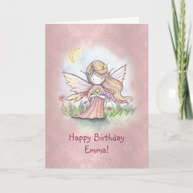 Tarjeta de cumpleaños para niñas de Hada Estrella  (Anverso)