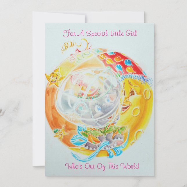 Tarjeta de cumpleaños para niñas pequeñas (Anverso)