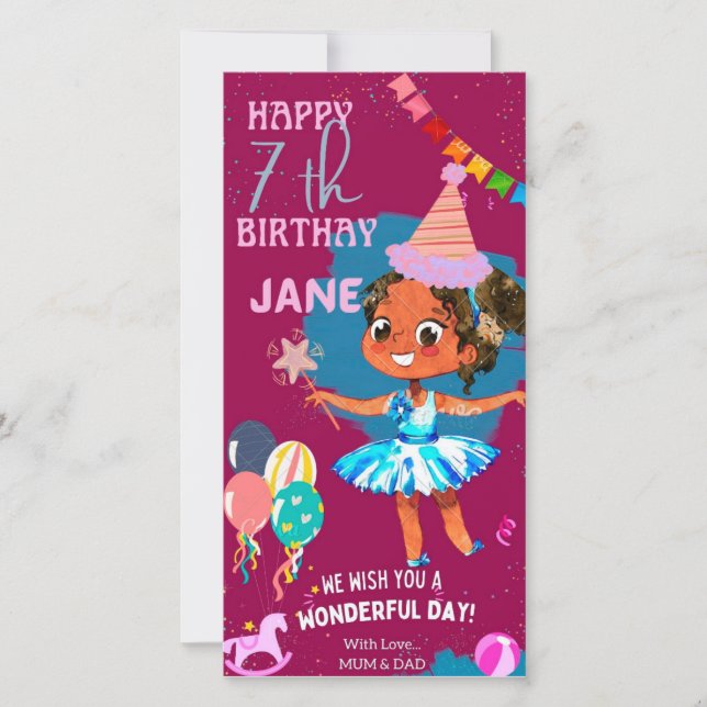 tarjeta de cumpleaños para niñas pequeñas (Anverso)
