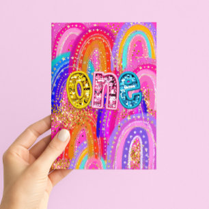 Tarjeta de cumpleaños para niñas por su 1er cumple