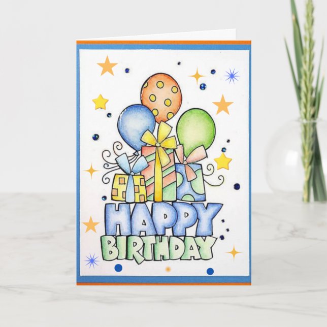 TARJETA DE CUMPLEAÑOS PARA NIÑO (Anverso)