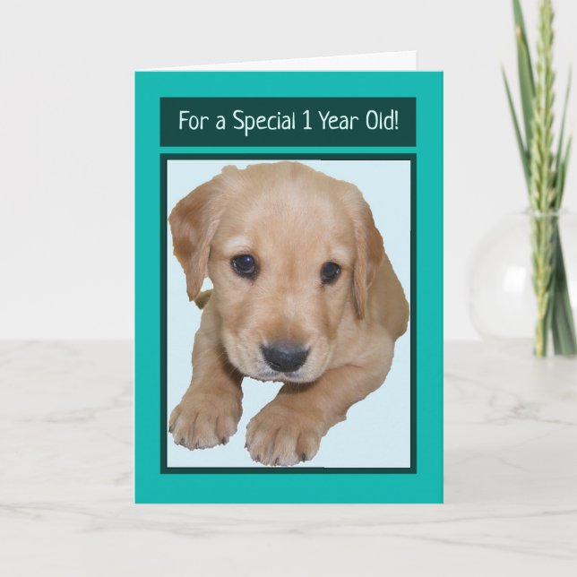 Tarjeta de cumpleaños para niño de 1 año (Anverso)