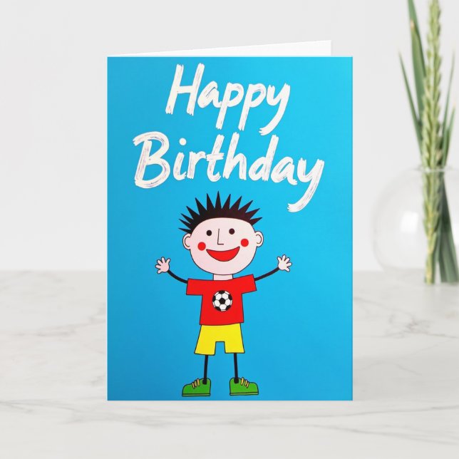 Tarjeta de cumpleaños para niño vibrante (Anverso)