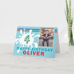 Tarjeta de cumpleaños para niños con 3 fotos de sa