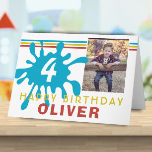Tarjeta de cumpleaños para niños con 3 fotos de sa