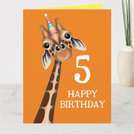 Tarjeta de cumpleaños para niños con edad - Giraff