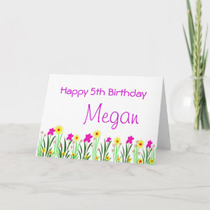 Tarjeta de cumpleaños para niños con flores bonita