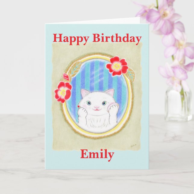 Tarjeta de cumpleaños para niños con maquillaje de (Orquídea)