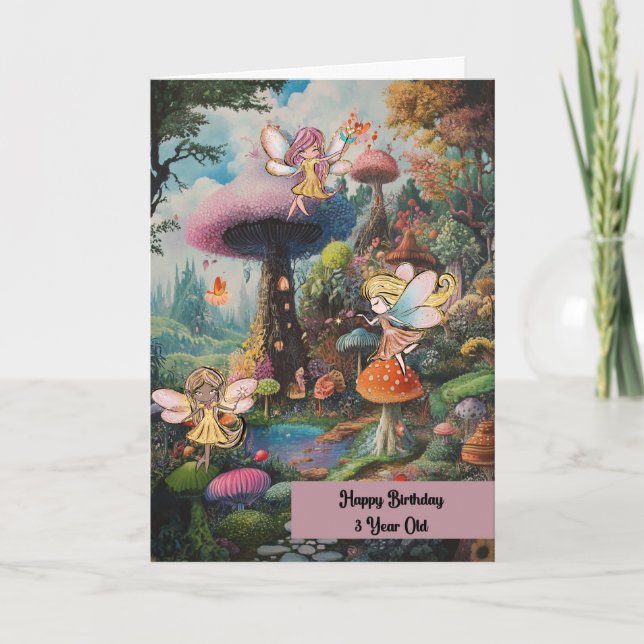 Tarjeta de cumpleaños para niños de 3 años de edad (Anverso)