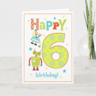 Tarjeta de cumpleaños para niños de 6 años - Robot