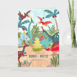 Tarjeta de cumpleaños para niños de Dinosauria