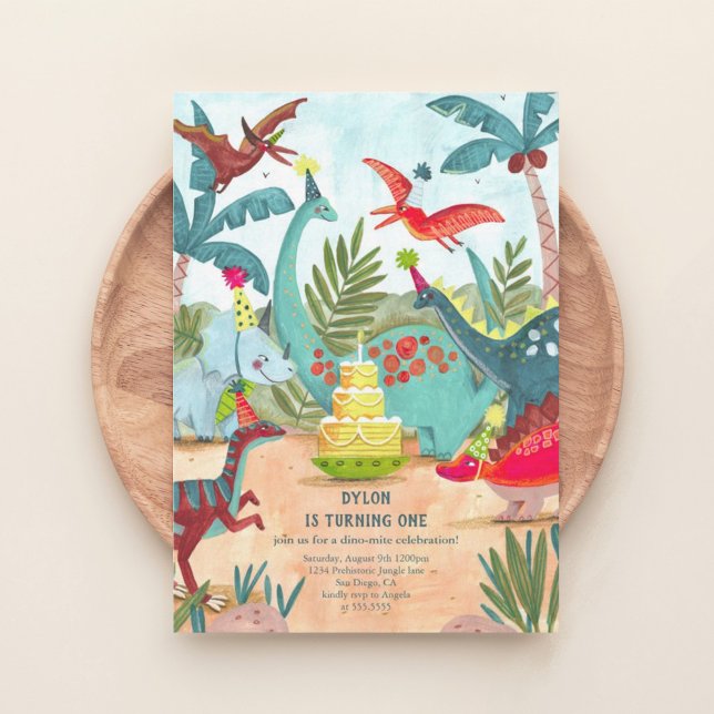 Tarjeta de cumpleaños para niños de dinosaurios (Subido por el creador)