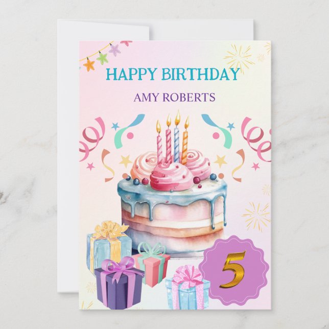 Tarjeta de cumpleaños para niños deliciosa (Anverso)