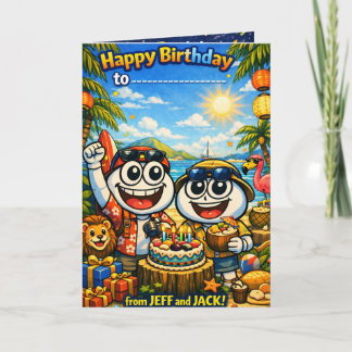 Tarjeta de cumpleaños para niños Jeff y Jack – Div