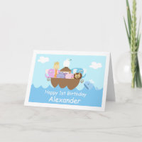 Tarjeta de cumpleaños para niños Noah's Ark