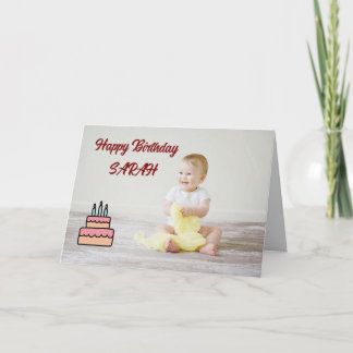 Tarjeta de cumpleaños para niños – Pastel y velas