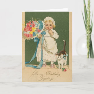 Tarjeta De Cumpleaños Para Niños Y Gatos De Victor