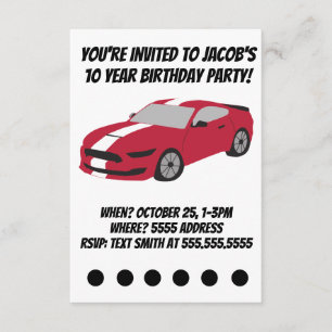 Tarjeta de cumpleaños para niños y hombres de coch