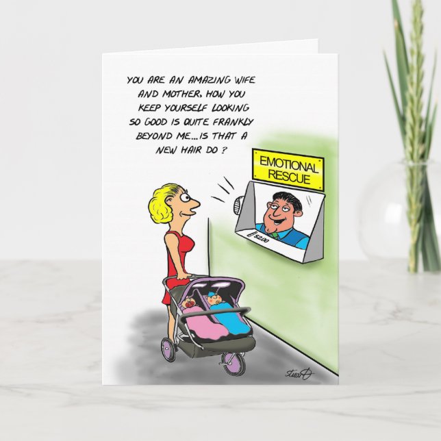 Tarjeta de cumpleaños para nueva mamá con gemelos (Anverso)