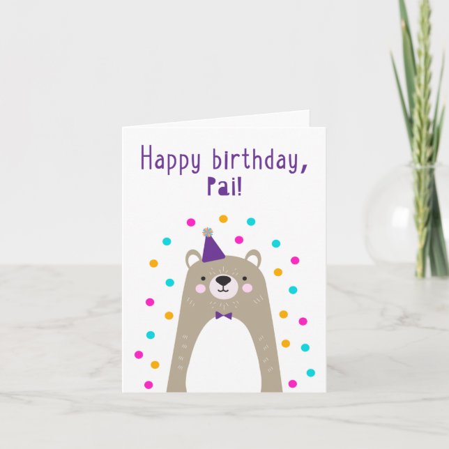 Tarjeta de cumpleaños para Pai (Anverso)