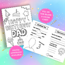 Tarjeta de cumpleaños para papá: complete los espa