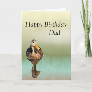 Tarjeta de cumpleaños para papá con pato con motor