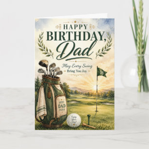 Tarjeta de cumpleaños para papá de golf con Fairwa