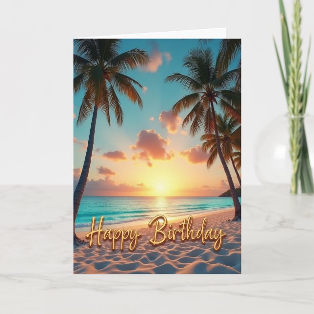 Tarjeta de cumpleaños para paraíso oceánico (Anverso)