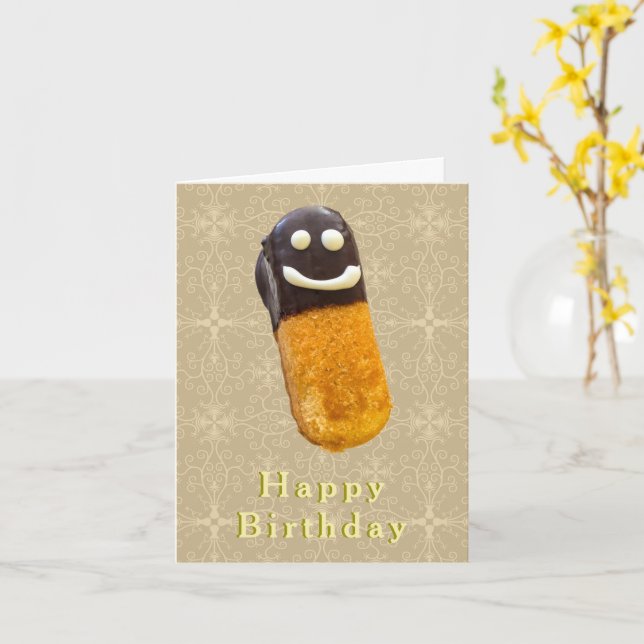 Tarjeta de cumpleaños para pastelería de chocolate (flor amarilla)