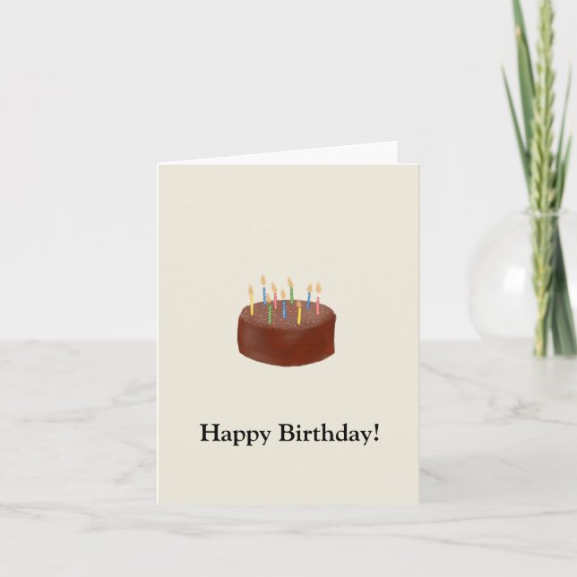 Tarjeta de cumpleaños para pasteles de chocolate (Anverso)