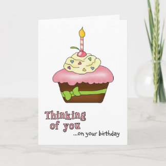 Tarjeta de cumpleaños para pasteles rosados