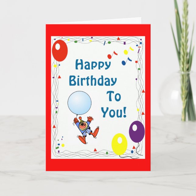 Tarjeta de cumpleaños para payasos (Anverso)